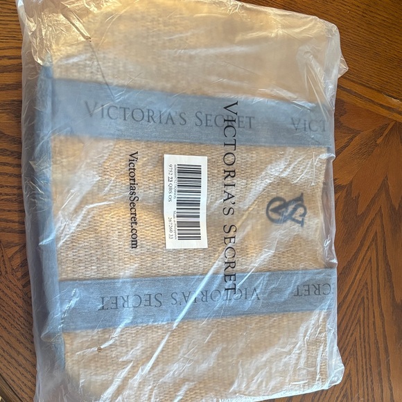 Victoria's Secret Handbags - Victoria's Secret Beige and Blue Tote bag